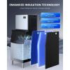 imageecozy 22 Commercial Ice Maker Machine 450 LBS in 24 H Modular Ice Machine with 250 LBS Storage Air Cooled Industrial Ice Cube Machine ETL ampamp DOE Ice Ready in 14 Mins for BarCafeBusinessSilver