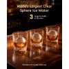 imageecozy 24quot Clear Ice Ball Maker with CrystalFlux Technology 3 pcs in 45 Mins 96 pcsDay Sphere Ice Maker with Automatic Water Supply SelfCleaning Enhanced Insulation for Bar Whiskey ampamp Bourbon