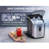 imageecozy Nugget Ice Maker Countertop with Handle 33 lbs Chewable Pellet Ice Daily SelfCleaning Ice Machine Includes Ice Bags for Kitchen Bar Parties Stainless SteelStainless Steel
