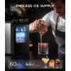 imageecozy Smart Nugget Ice Maker Countertop Portable Pebble Ice Machine with Voice Control 34lbs24H Soft Chewable Ice SelfCleaning Pellet Ice Maker with APP WiFi for Kitchen Party Stainless SteelSilver