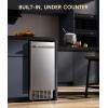 imageecozy Under Counter Nugget Ice Maker Machine Bulitin Freestanding Ice Maker Reversible Door 66 LbsDay Thickened Viewing Glass Window SelfCleaning ampamp 24H Timer Stainless Steel for Commercial