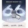 imageecozy Under Counter Nugget Ice Maker Machine Bulitin Freestanding Ice Maker Reversible Door 66 LbsDay Thickened Viewing Glass Window SelfCleaning ampamp 24H Timer Stainless Steel for Commercial