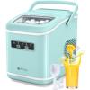 imageecozy Countertop Ice Maker Portable Ice Maker with SelfCleaning 9 Bullet Ice Cubes in 6 Mins 26lbs24Hrs Ice Maker Machine with Ice Bags Handle Standing Scoop and Basket Green