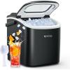imageecozy Ice Makers Countertop Portable Ice Machine with Carry Handle Ice in 6Mins 26 lbsDay AutoCleaning Ice Maker with Basket and Scoop for HomeKitchenCampingRVMatte Black