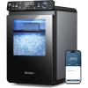 imageecozy Nugget Ice Maker Countertop Smart Pebble Ice Machine with APP Control 44 lbs Per Day Soft Pellet Chewable Ice with SelfCleaning Stainless SteelSilver