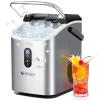 imageecozy Nugget Ice Maker Countertop with Handle 33 lbs Chewable Pellet Ice Daily SelfCleaning Ice Machine Includes Ice Bags for Kitchen Bar Parties Stainless SteelStainless Steel
