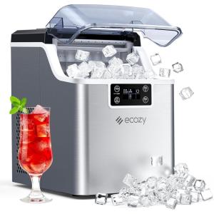 imageecozy Nugget Ice Maker Countertop Smart Pebble Ice Machine with APP Control 44 lbs Per Day Soft Pellet Chewable Ice with SelfCleaning Stainless SteelStainless Steel