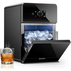 imageecozy Smart Nugget Ice Maker Countertop Portable Pebble Ice Machine with Voice Control 34lbs24H Soft Chewable Ice SelfCleaning Pellet Ice Maker with APP WiFi for Kitchen Party Stainless SteelMatte Black