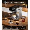 imageecozy 4in1 Espresso Machine and Coffee Maker Combo with Milk Frother All in One with Cold Brew amp Over Ice Interactive Touch Screen Brezzano Elite Series for Cappuccinos Lattes AmericanosSilver