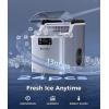 imageecozy Ice Cube Makers Countertop 45 lbs Per Day Portable Ice Machine 24 Cubes Ready in 13 Mins SelfCleaning Function Perfect for Home Kitchen Bar Office Stainless SteelSilver