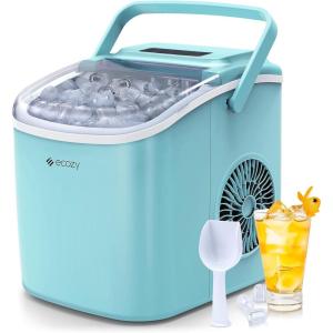 imageecozy Ice Cube Makers Countertop 45 lbs Per Day Portable Ice Machine 24 Cubes Ready in 13 Mins SelfCleaning Function Perfect for Home Kitchen Bar Office Stainless SteelAqua