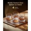 imageecozy 2 Ice Ball Maker CountertopClear Sphere Ice Maker Machine with CrystalFlux Technology 4 pcs in 40 Mins 144 pcsDay Enhanced Insulation Auto Water Supply SelfCleaning for Whiskey
