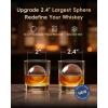 imageecozy 24 Clear Ice Ball Maker Countertop with CrystalFlux Technology Minimal Footprint Sphere Ice Maker with 8H Timer 1 pcs in 40 Mins 32 pcsDay SelfCleaning for Home Bar Whiskey amp BourbonSolid Black