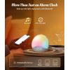 imageecozy Sunrise Alarm Clock for Bedroom White Noise Sound Machine 26 Soothing Sounds 17 Night Lights Bluetooth Speaker MusicSync Lights Wake Up Sunlight for Heavy Sleepers Adults Kids  NaturalGrey  White
