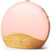 imageecozy Sunrise Alarm Clock for Bedroom White Noise Sound Machine 26 Soothing Sounds 17 Night Lights Bluetooth Speaker MusicSync Lights Wake Up Sunlight for Heavy Sleepers Adults Kids  NaturalWood