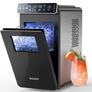 imageecozy Ice Makers Countertop Ultra Slim Design with FullColor Panel Internal Lights 26 lbs24H Timer Ice Making Two Ice Sizes Portable SelfCleaning Ice Machine for HomeKitchenRV