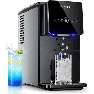 imageecozy Nugget Ice Makers Dispenser 40 lbs Per Day Pebble Sonic Ice Machine Countertop TouchFree Ice SelfCleaning Mistalo Drop Slim for Home Kitchen OfficeSilver