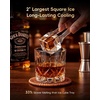 image:imageecozy 2 Large Ice Cube Maker with CrystalFlux Technology 2 pcs in 30 Mins with Eco Mode 72 pcsDay 24H Timer Clear Square Ice Machine with SelfCleaning Enhanced Insulation for Whiskey Bar