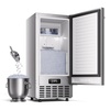image:imageecozy Undercounter Nugget Ice Maker 66 LbsDay Soft Pebble Chewable Ice Bulitin amp Freestanding Horizontal Handle Reversible Door SelfCleaning amp 24H Timer  Stainless Steel