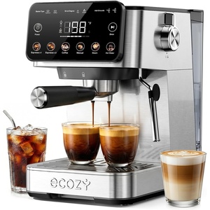 image:imageecozy 2in1 Espresso Machine with Milk Frother Guided Touchscreen  Coffee Maker Combo for Brewing Baristaquality Coffee Lattes Cappuccinos and Americanos at Home