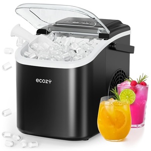 image:imageecozy Ice Makers Countertop 9 Ice Cubes Ready in 6 Mins Portable Ice Machine with Carry Handle 26lbs24Hrs AutoCleaning Ice Maker with Basket and Scoop for HomeKitchenCampingRVMatte Black